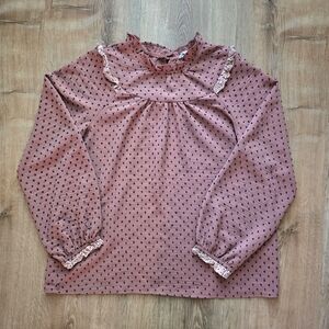 Hayden Girls Rust Polka Dot Blouse Size XL